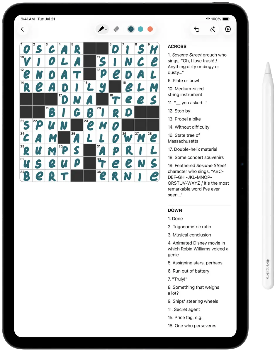 Bonmo — Solve Crossword Puzzles with Apple Pencil